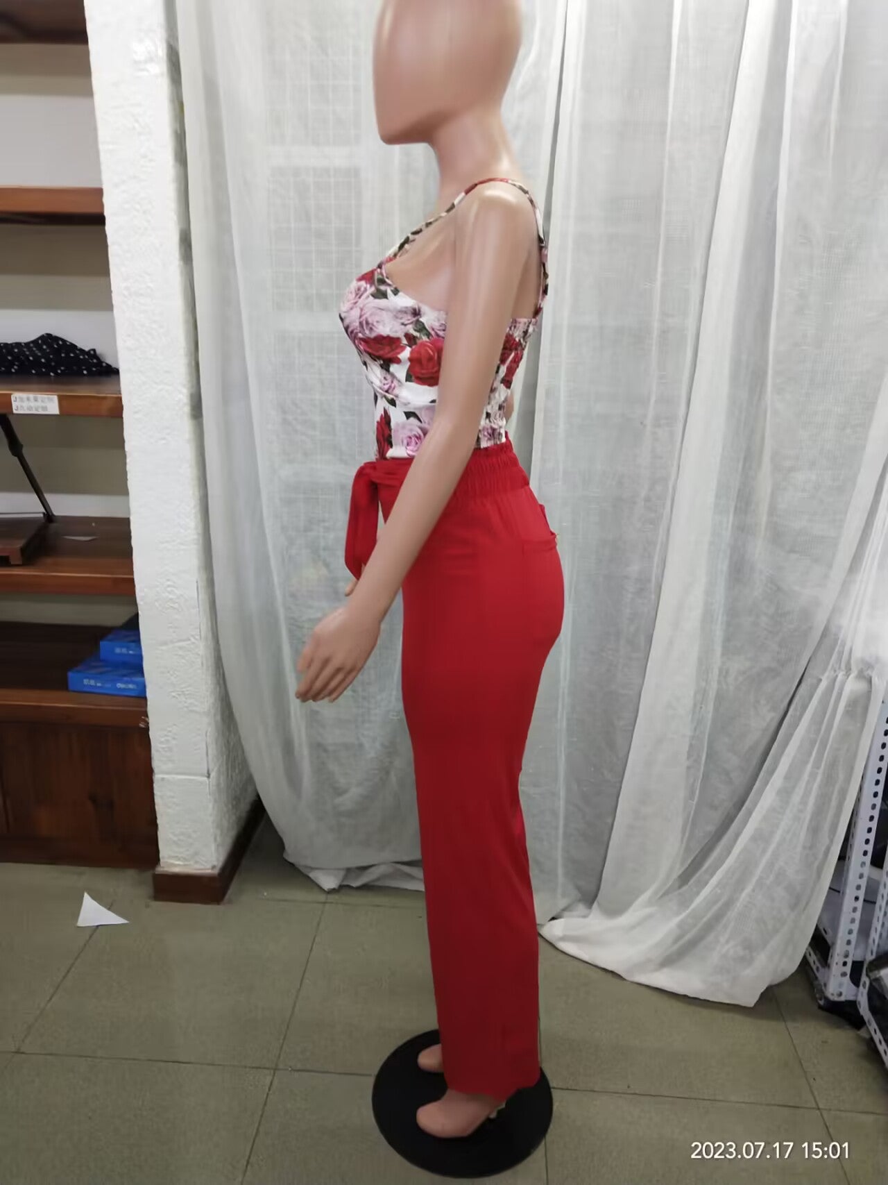 Women Spring Summer Fashion Print Top and Pant Two-Piece Set 14