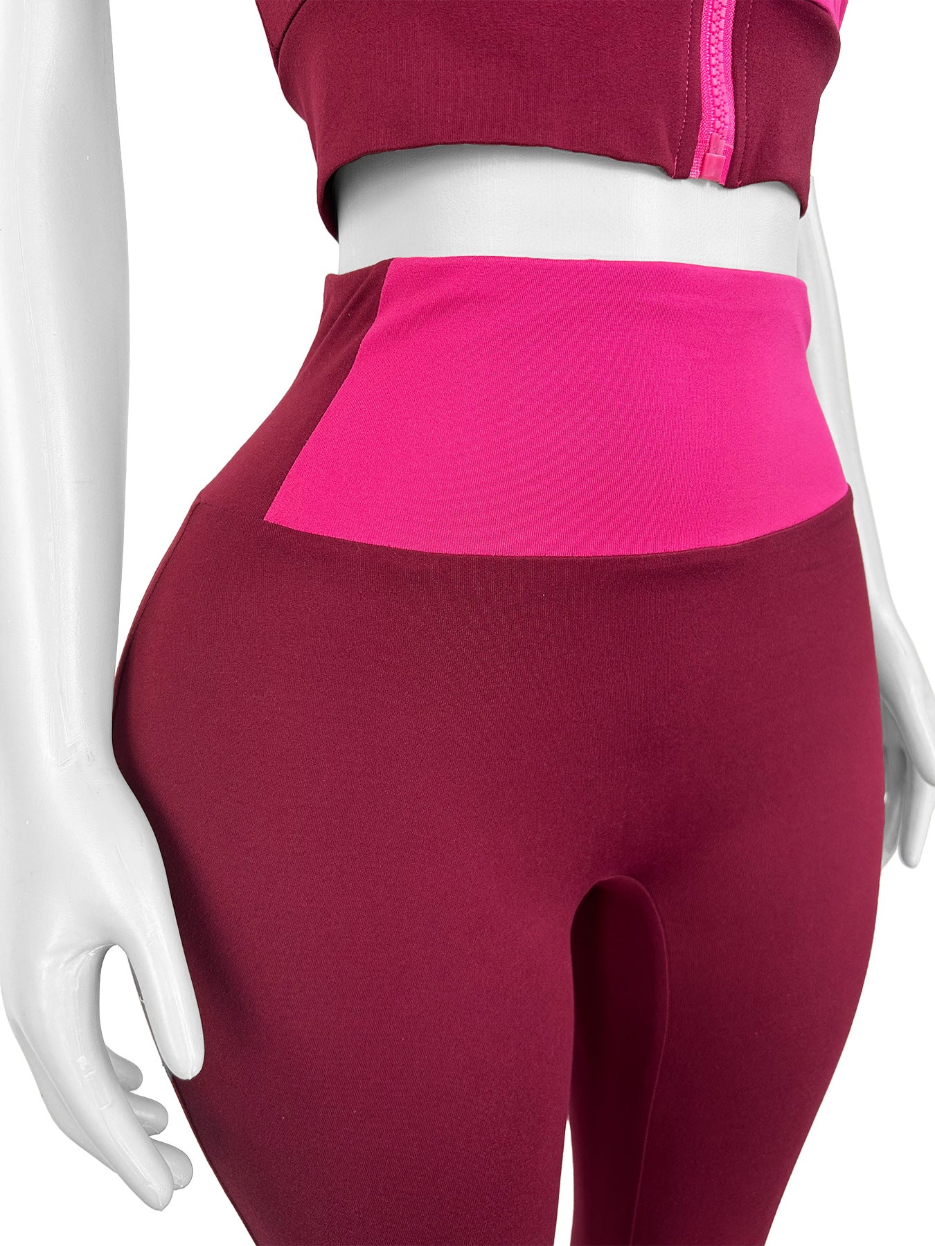 Women Patchwork Contrast Round Neck Short Sleeve Top and Bell Bottom Pants Two Piece Set 8