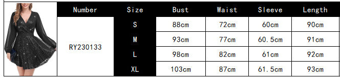 Women's Sequin Loose Party Dress Long Sleeve Casual Loose Mini Short Gown 10