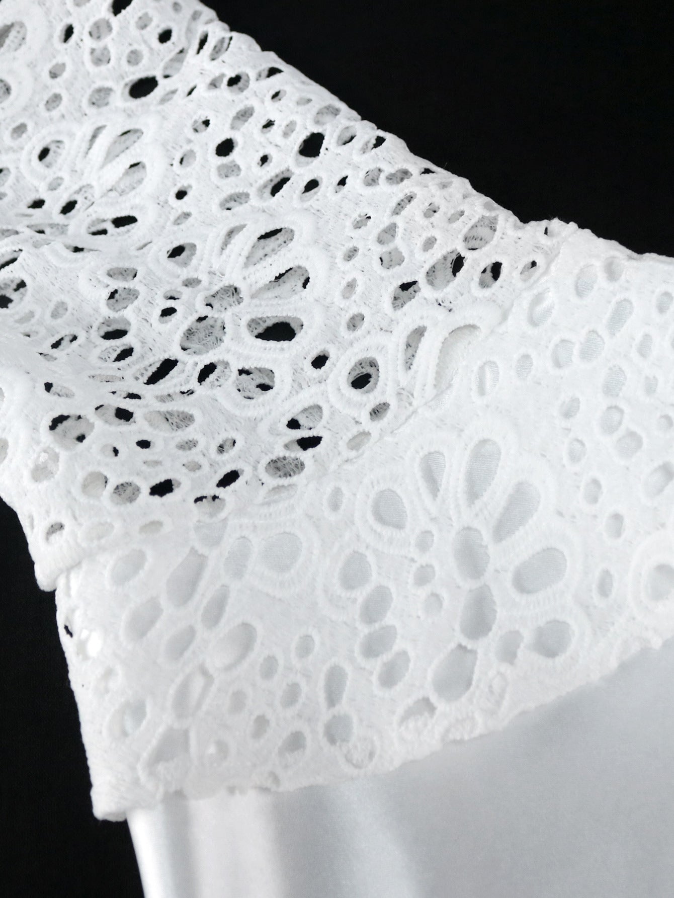 Casual Career Style Bell Bottom Sleeve Dress Plus Size Lace See-Through Patchwork Skirt Dress 15