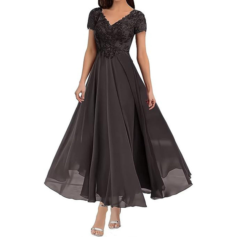 Plus Size Women V-neck Chiffon Formal Party evening dress（Processing time need 3-6 days）