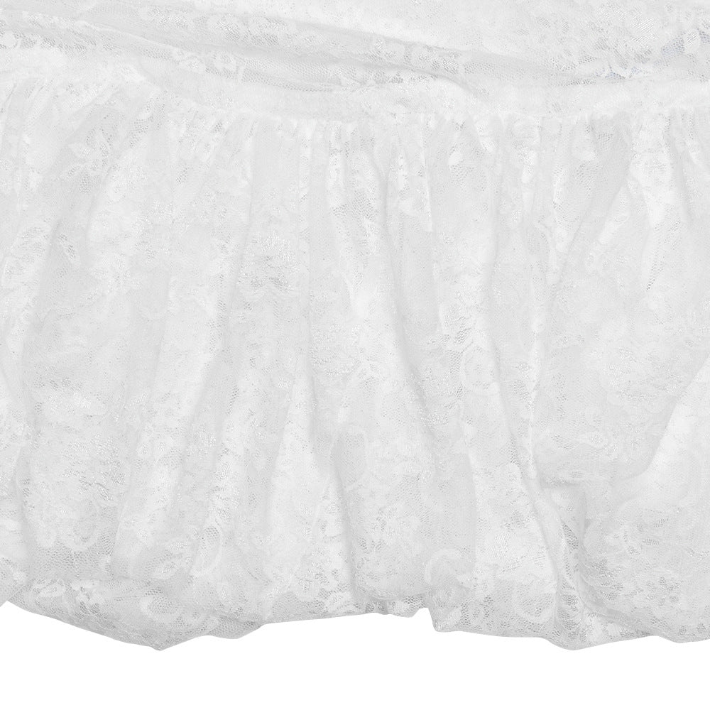 Women Summer Lace Irregular See-Through Sexy Slit Dress 15