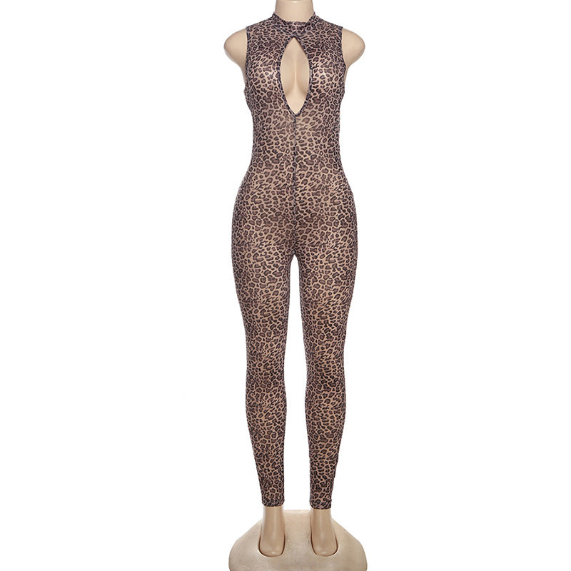 Spring Sexy High Waist Tight Fitting Leopard Print Jumpsuit 6