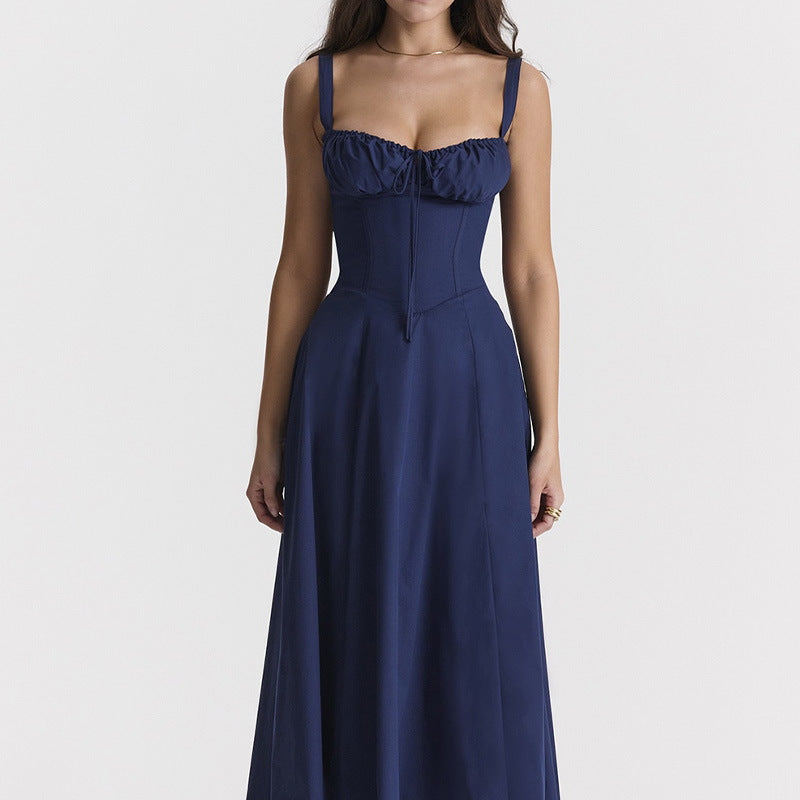 Women French summer elegant Strap Dress 3