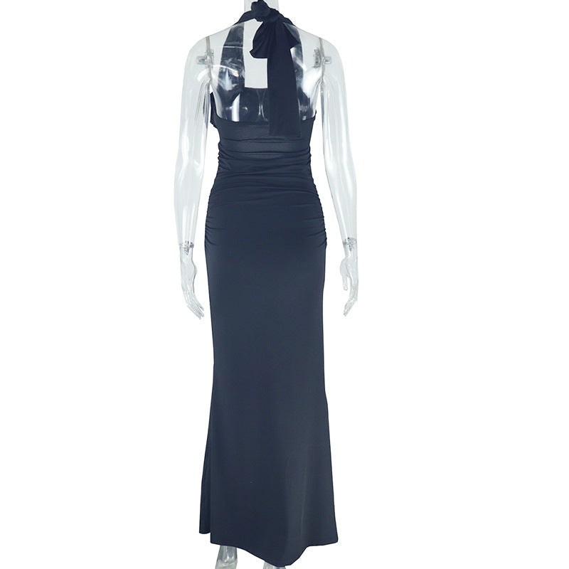 Women Fall Halter Neck Floral Dress 10