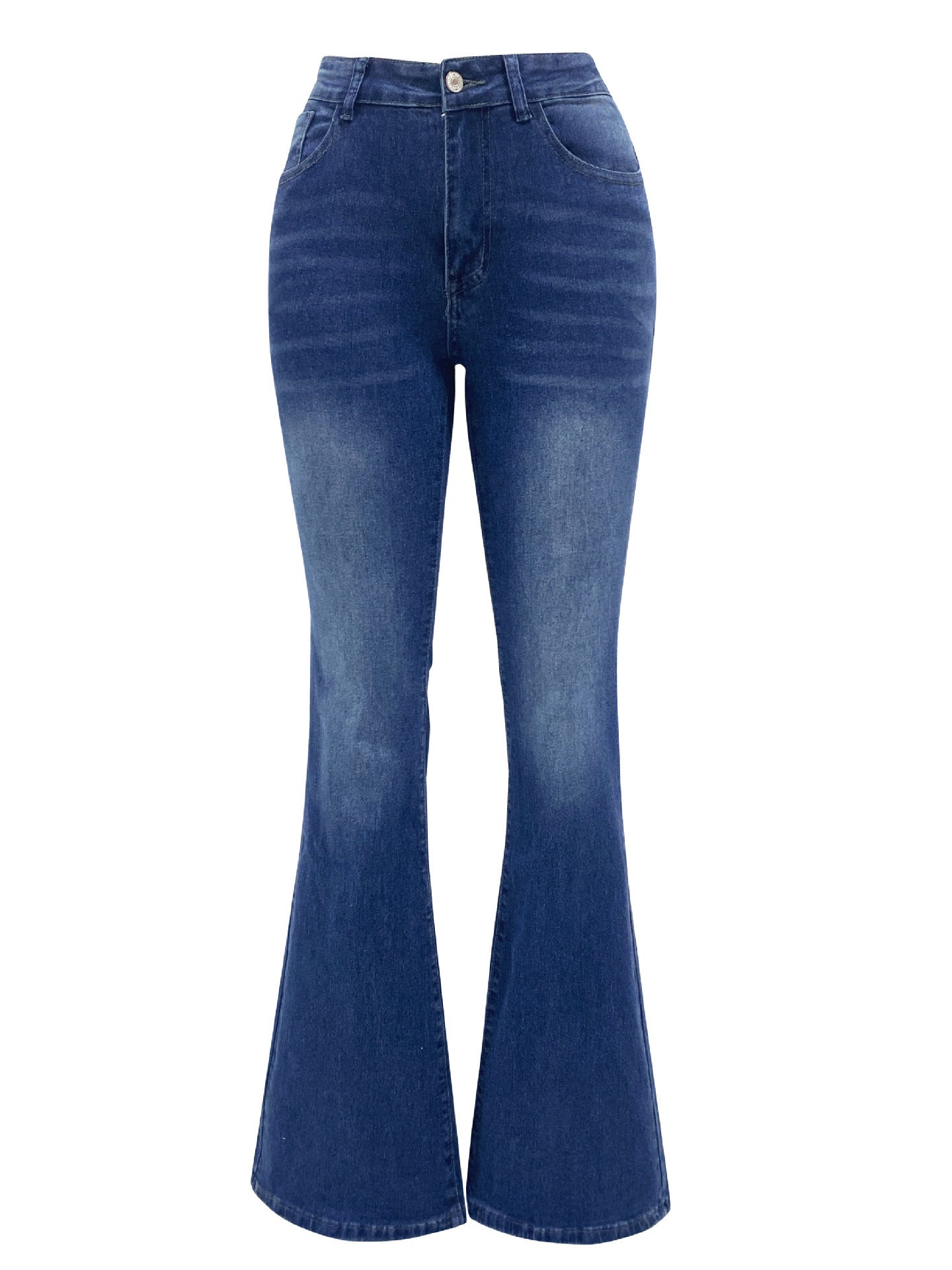 Spring And Summer Washed Women's Slim Fit Chic Bootcut Denim Pants 8