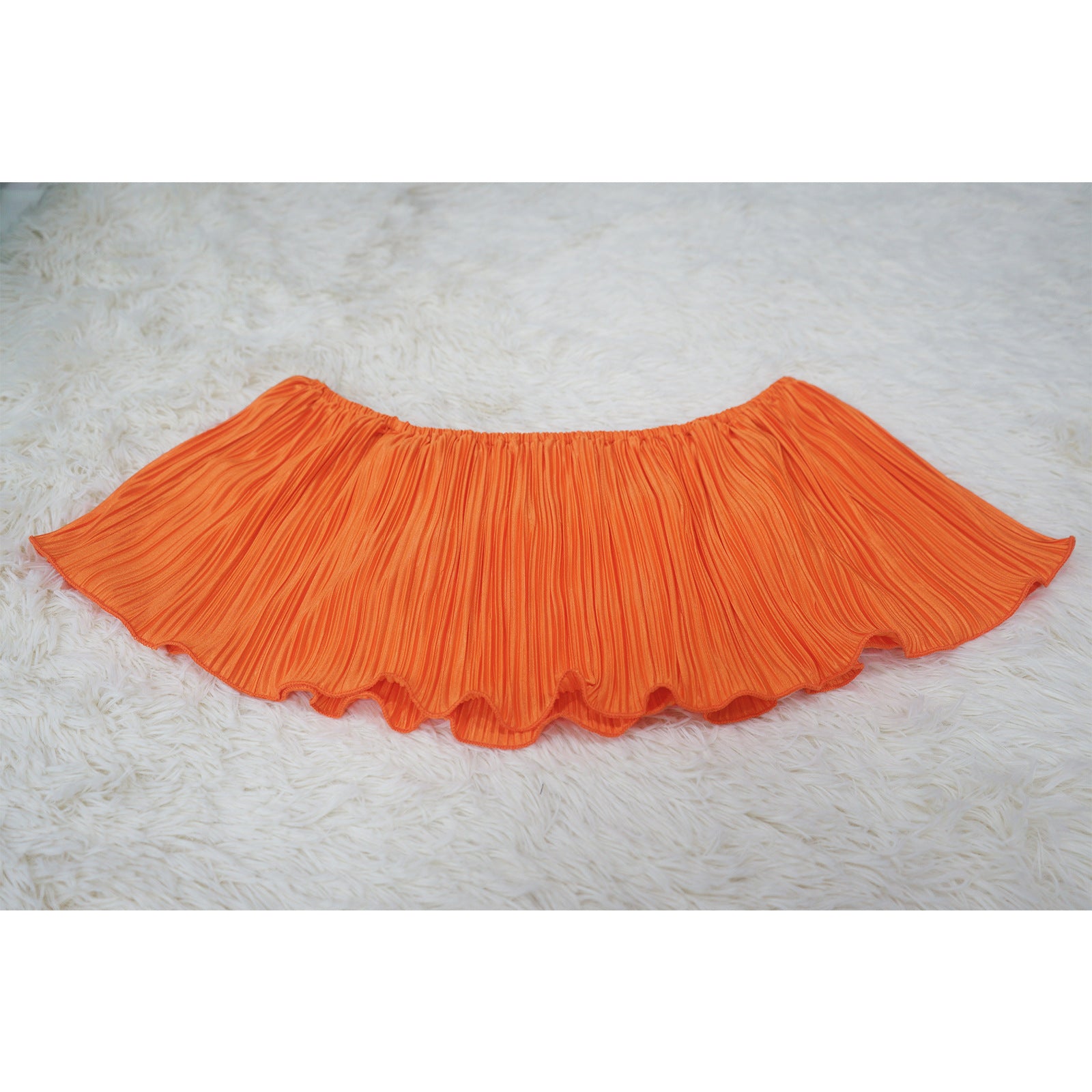 Women's Pleated Ruffle Off Shoulder crop top Wide Leg Pants two piece Set 24