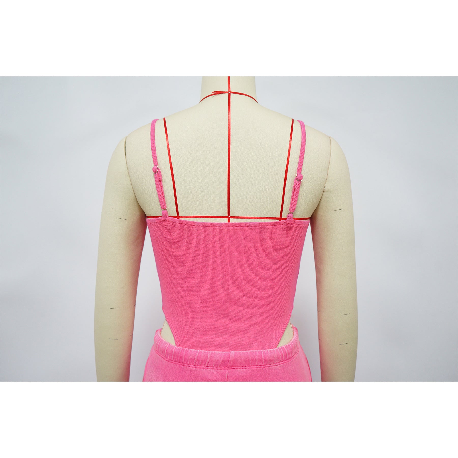 Women Sexy Cotton Washed Strapless Top and Pant Two-Piece Set 13