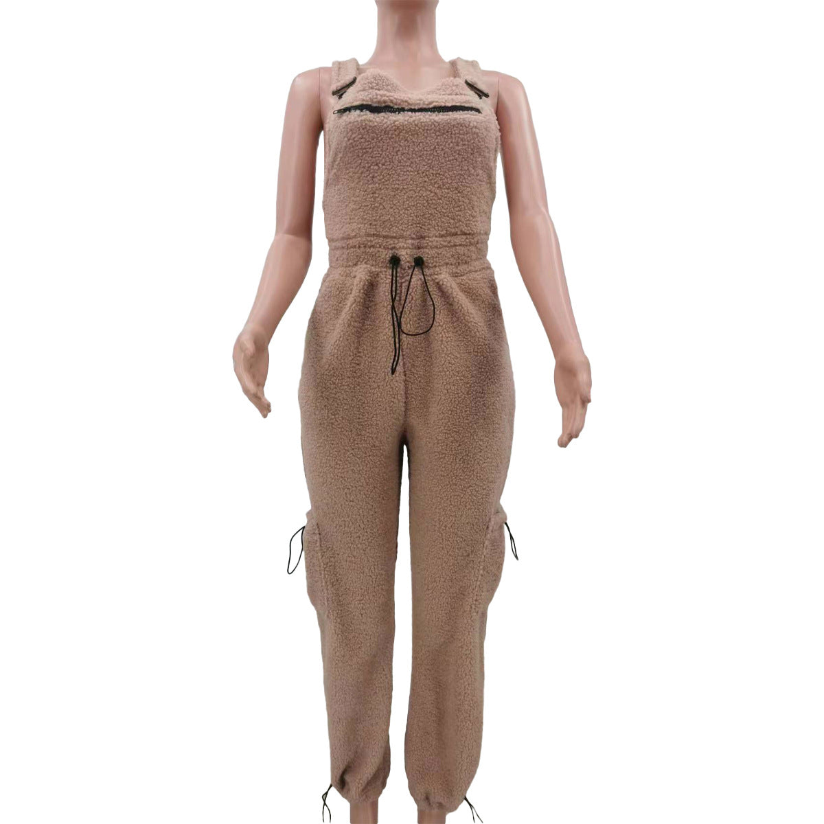 Casual Women's Loose Fashionable Drawstring Overalls Jumpsuit 14