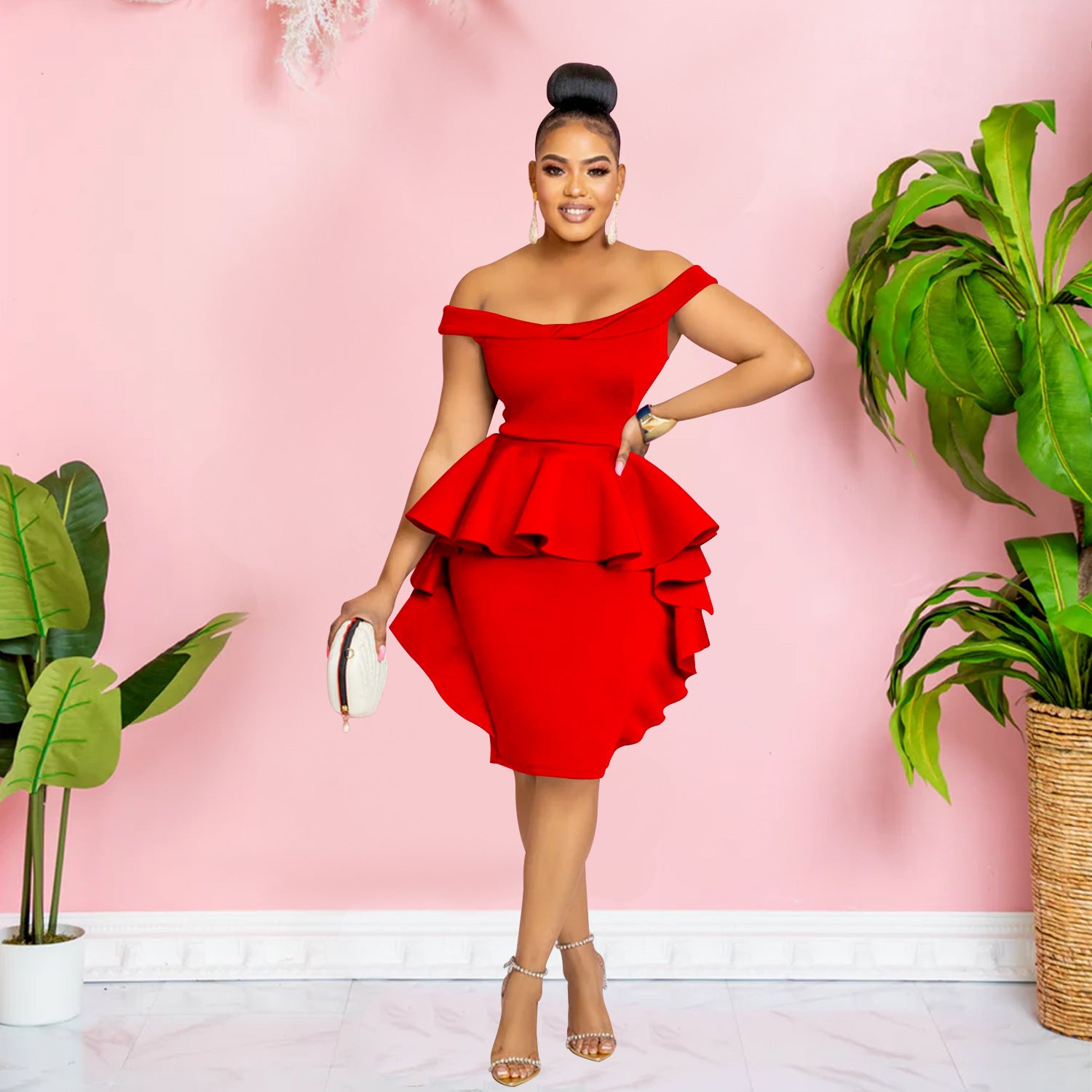 Women Solid Sleeveless Ruffle Skirt 8