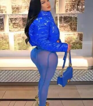 Women zippered padded coat 18