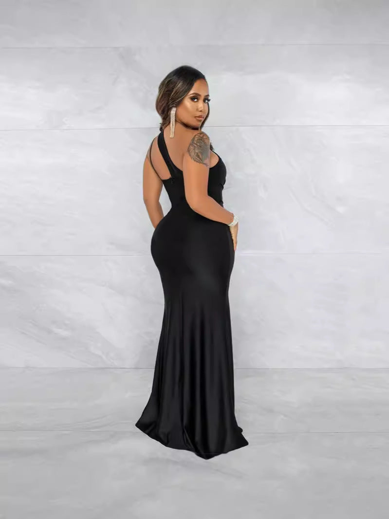 Women's Summer Slash Shoulder Strap Evening Dress 8