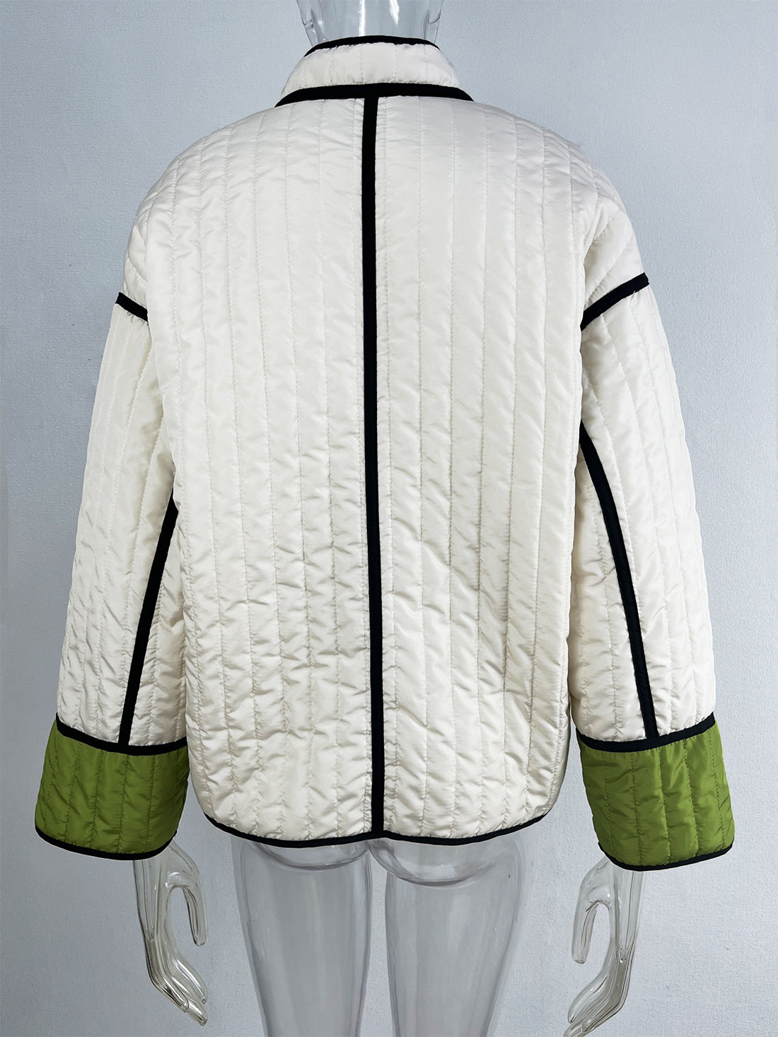 Women Fashion Contrast Color Long Sleeve Jacket 11