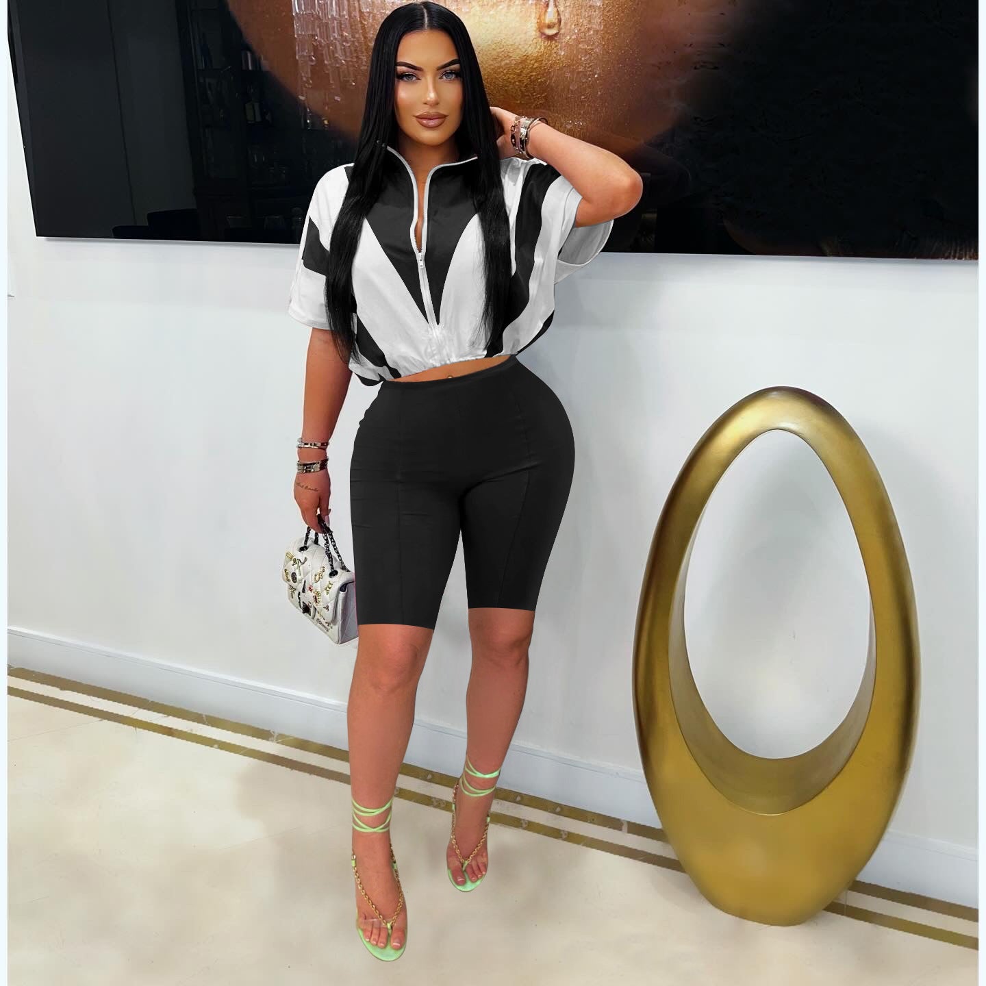 Summer Casual Bat Short-Sleeve Batwing Sports Two Piece Shorts Set