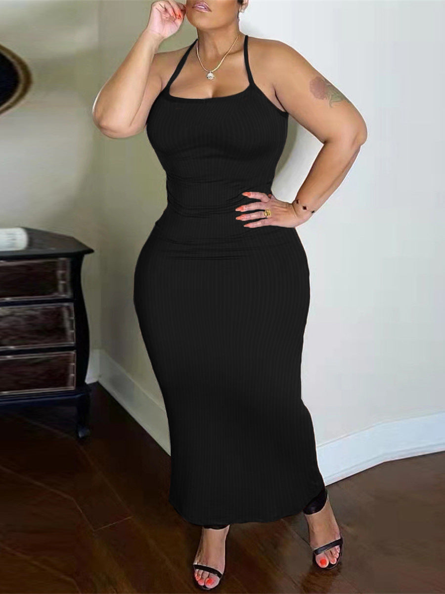 Women Sexy Strapless Solid Bodycon Maxi Dress