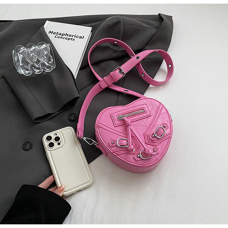 Fashion Heart Shape Bag Trendy Versatile Shoulder Bag 24