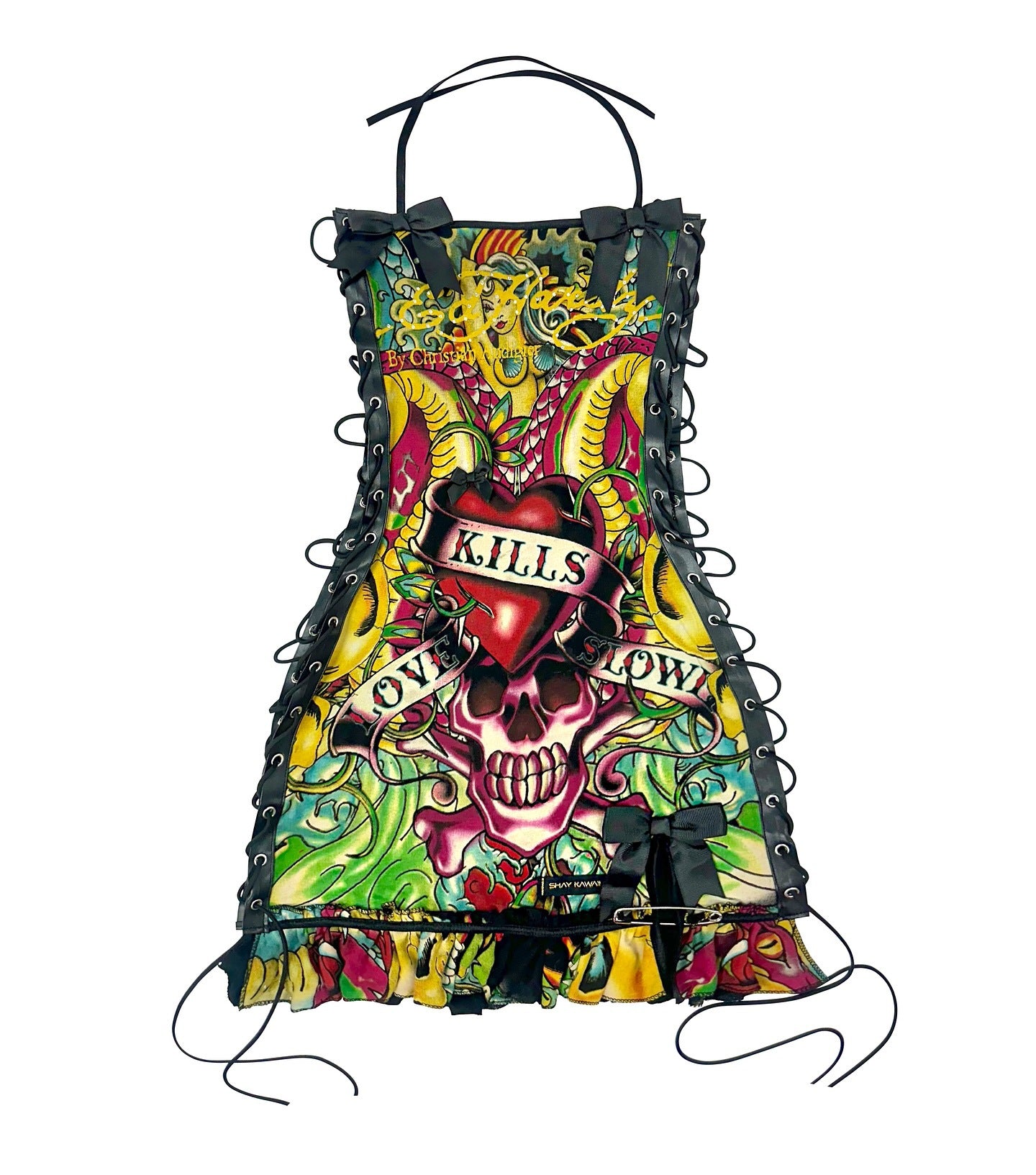 Women retro Print drawstring Strapless Dress 7