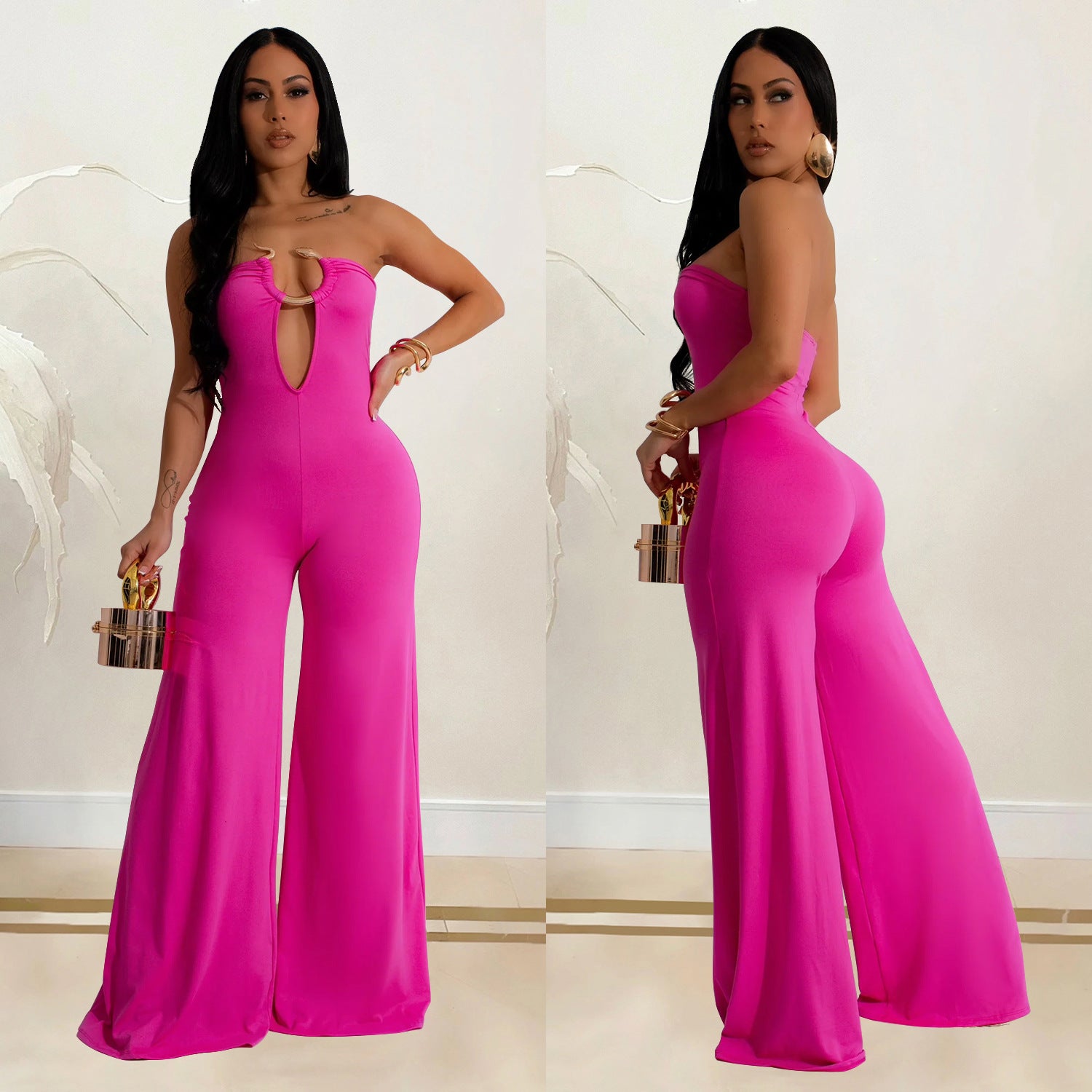 Women Solid off Shoulder Jumpsuit