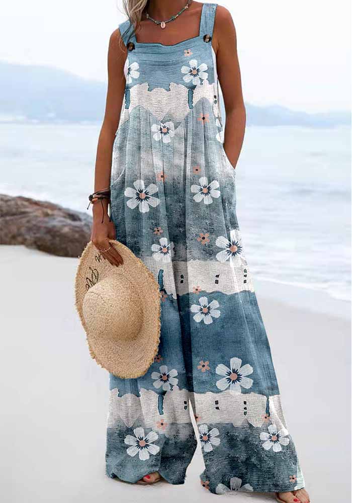 Women Summer Printed Jumpsuit