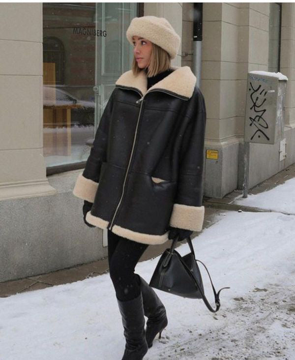 Women's Autumn And Winter New Fashionable Fur Leather Jacket 4