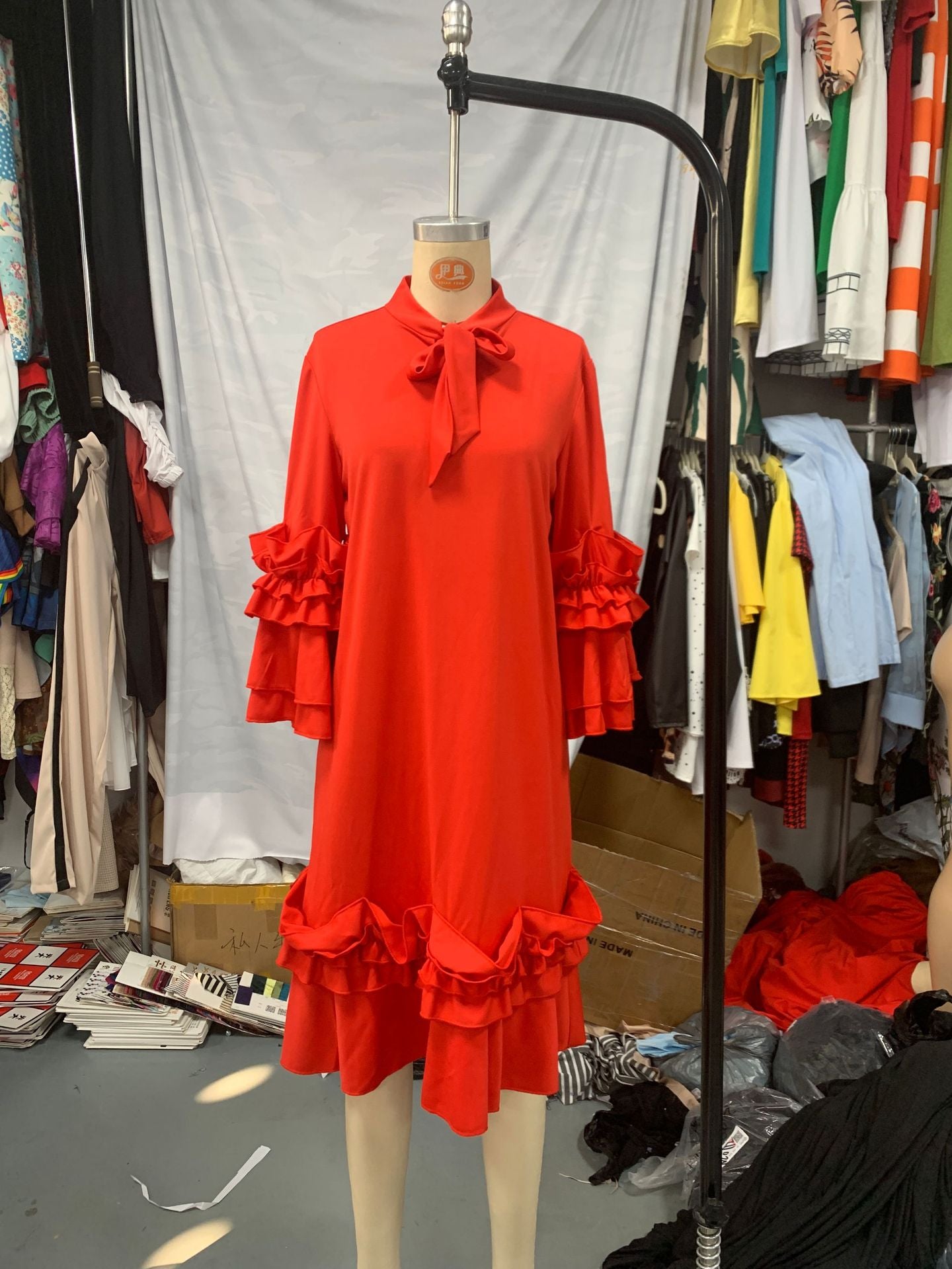 Spring Summer Fashion Casual Bell Sleeve Plus Size Dress 8