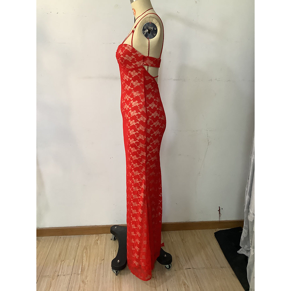 Women Sexy Fishtail Suspender Dress 7