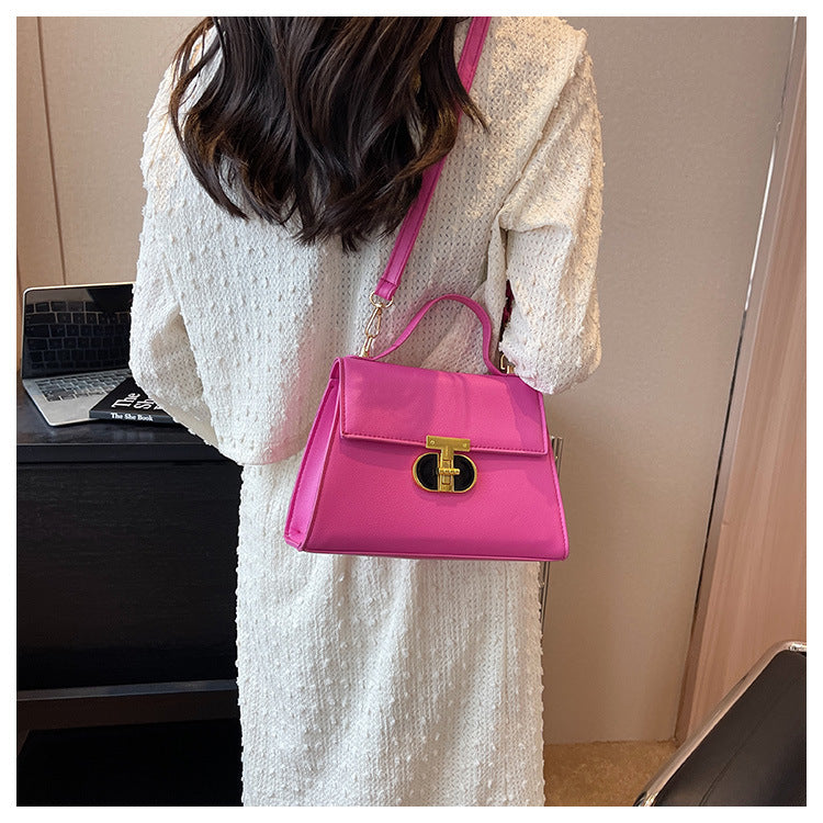 women's lock shoulder Messenger bag solid color small bag 28