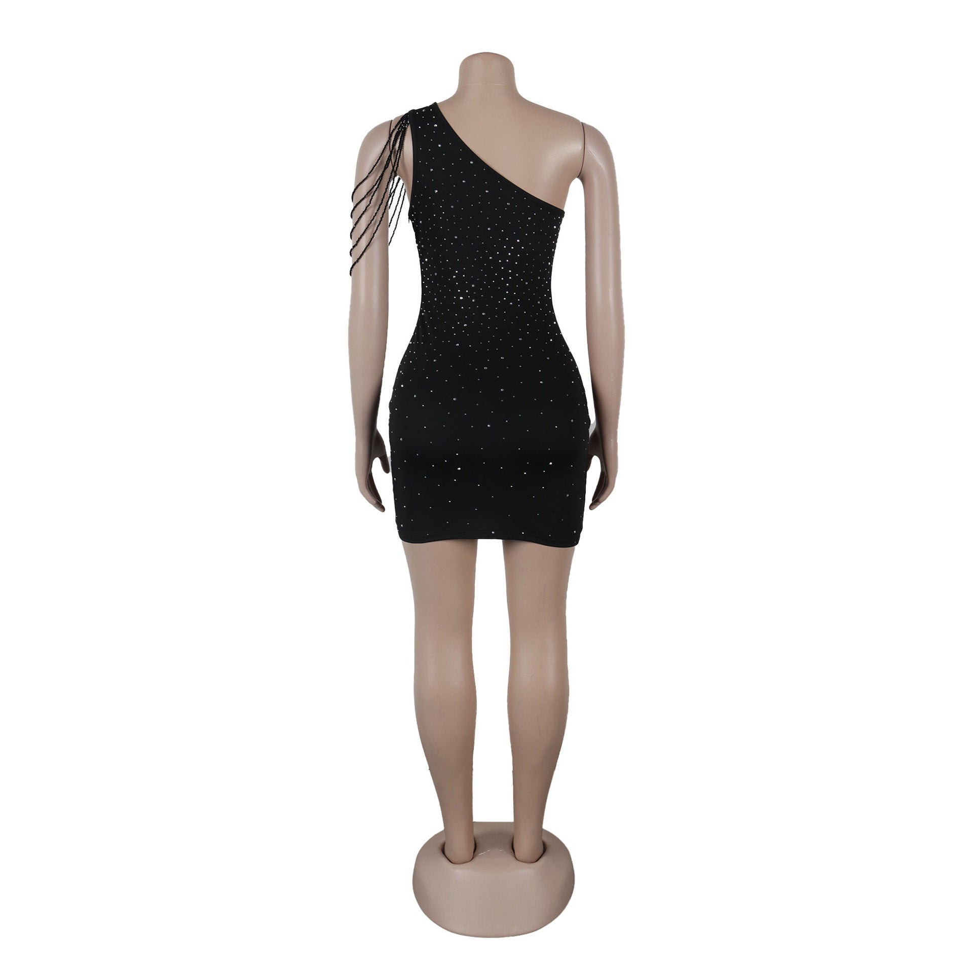 Beaded one-shoulder hollow beaded bodycon dress 5