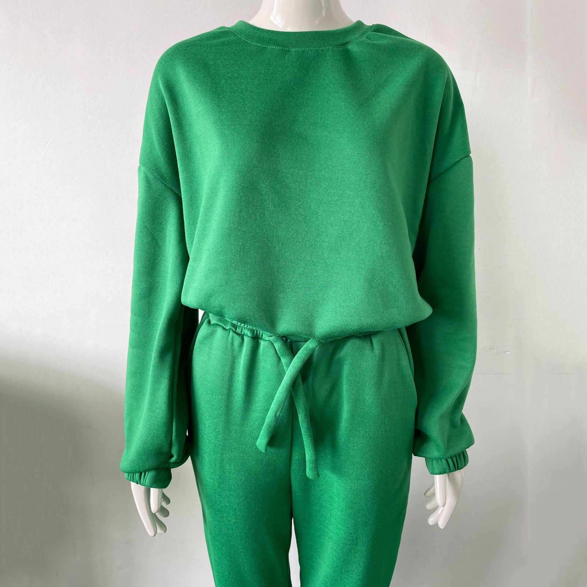 Women Casual Solid Hoodies and Pants Two-piece Set 15