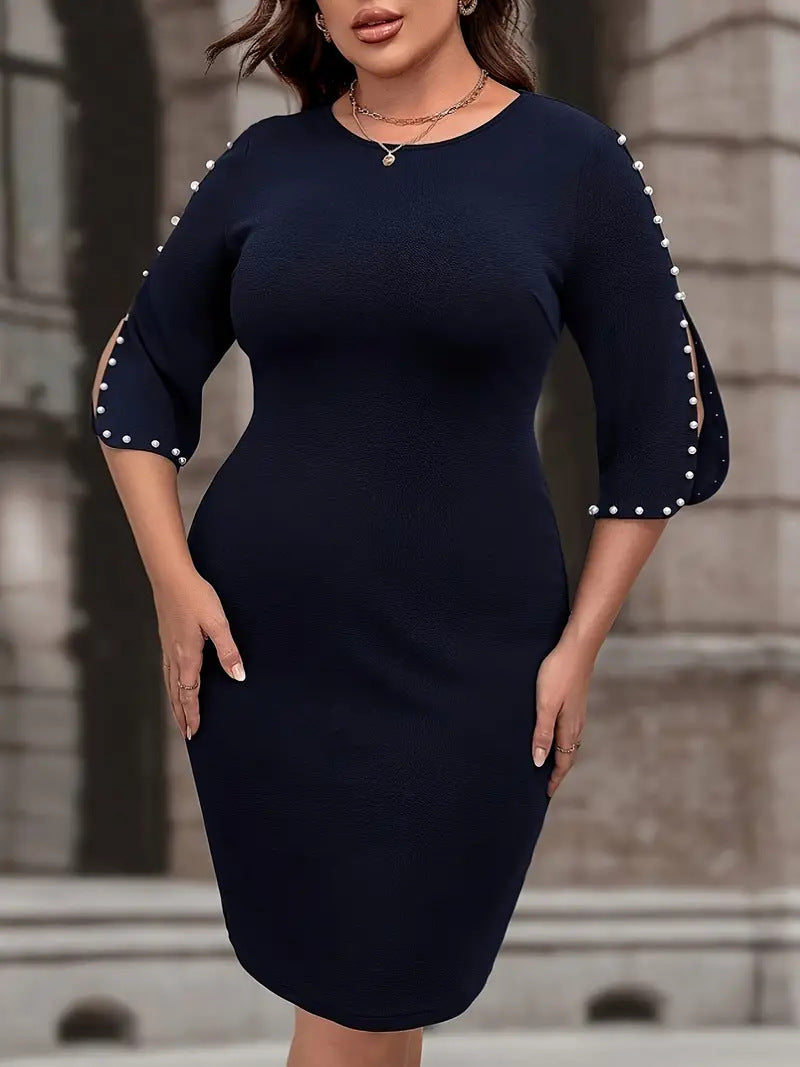 Plus Size Women Pearl Dress 3