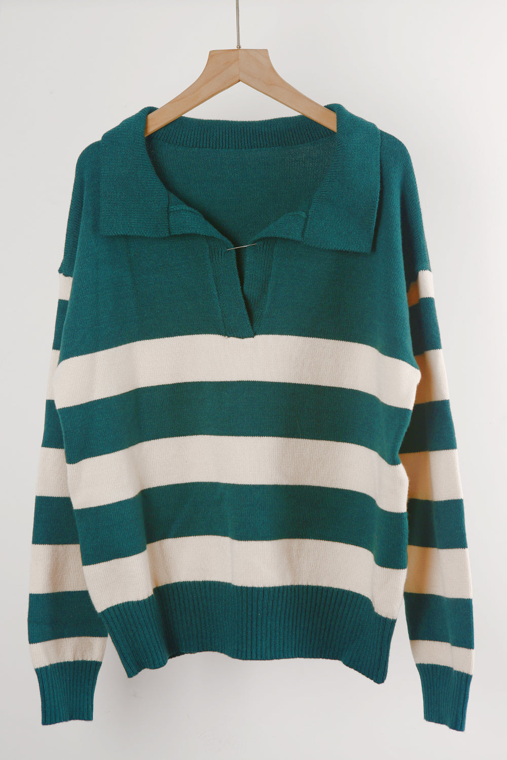 Plus Size Women Stripe Patchwork Sweater 23