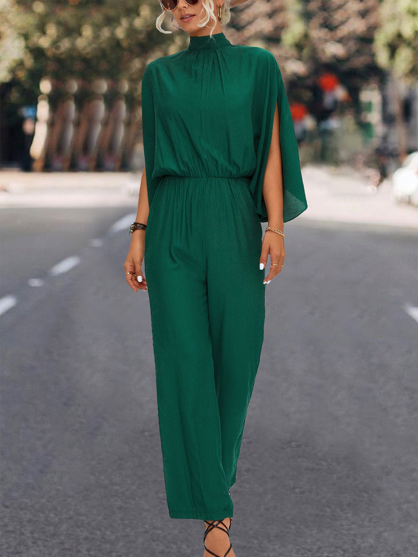 Spring Summer Women'S Stand Collar Elegant Solid Chic Jumpsuit 7