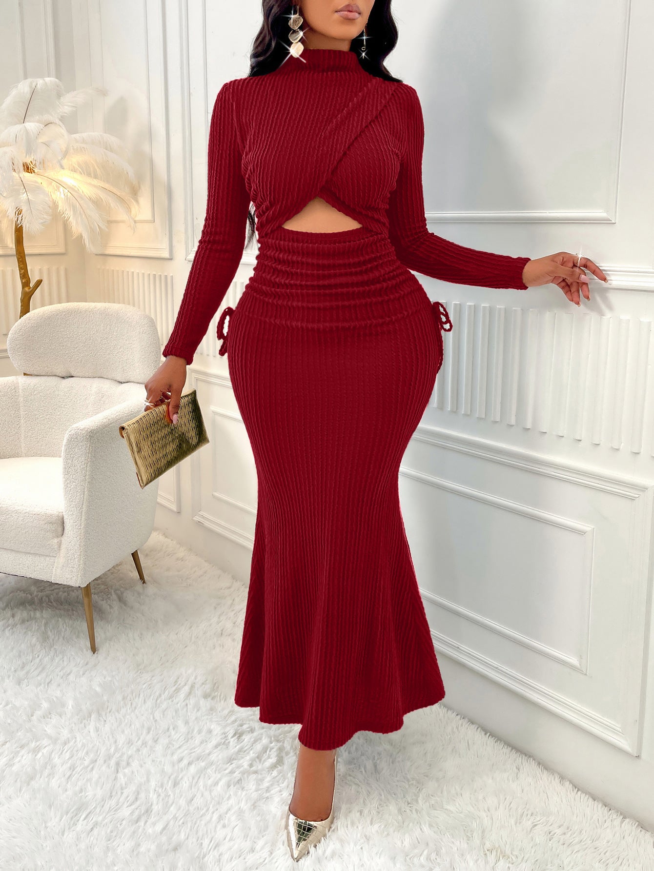 Women autumn Round Neck dress