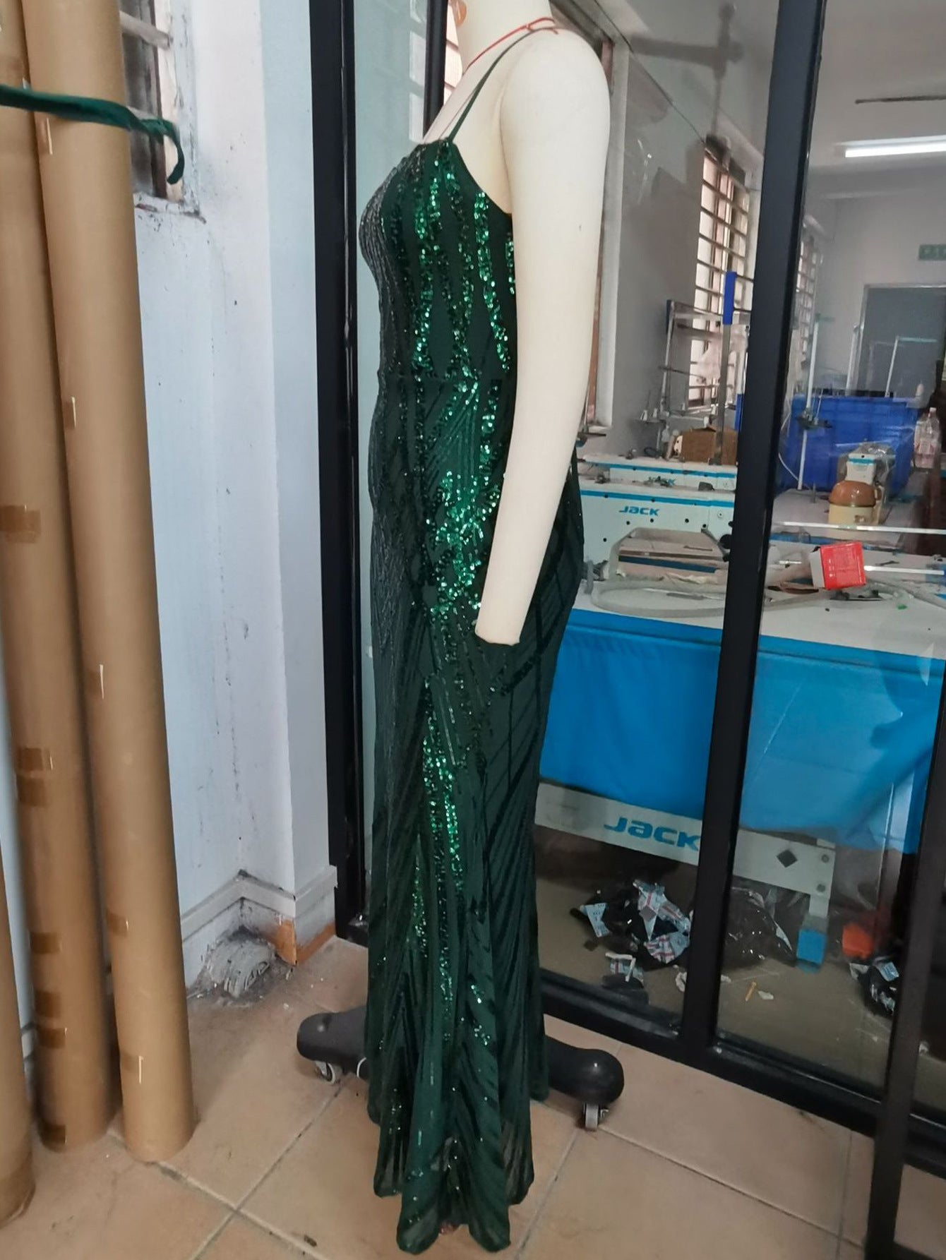 Women sexy sequin Backless Strap Dress 7