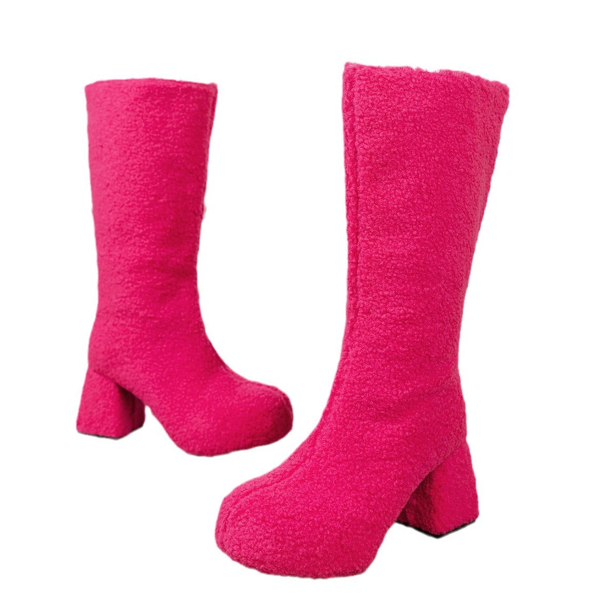 Women Autumn and Winter High Boots Round Toe Thick Boots 7