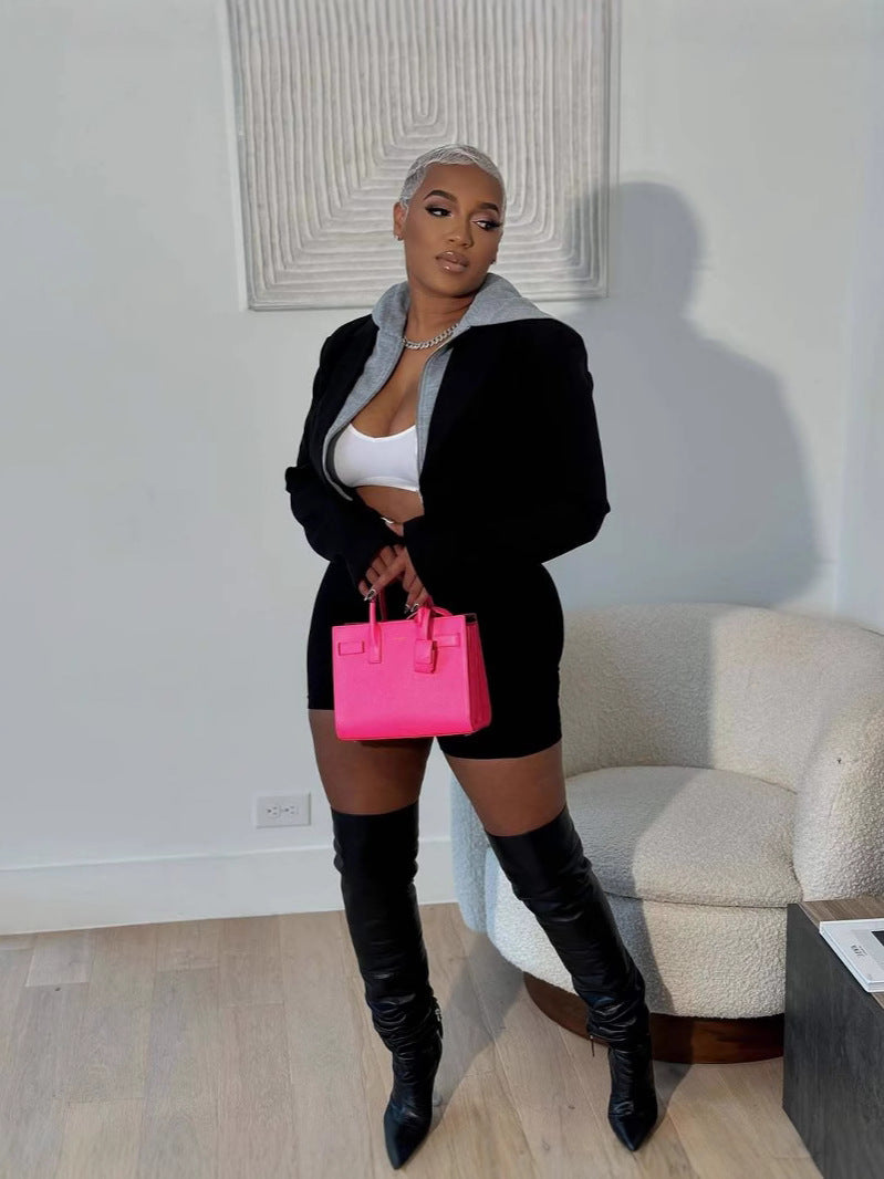 Women Patchwork Hoodie