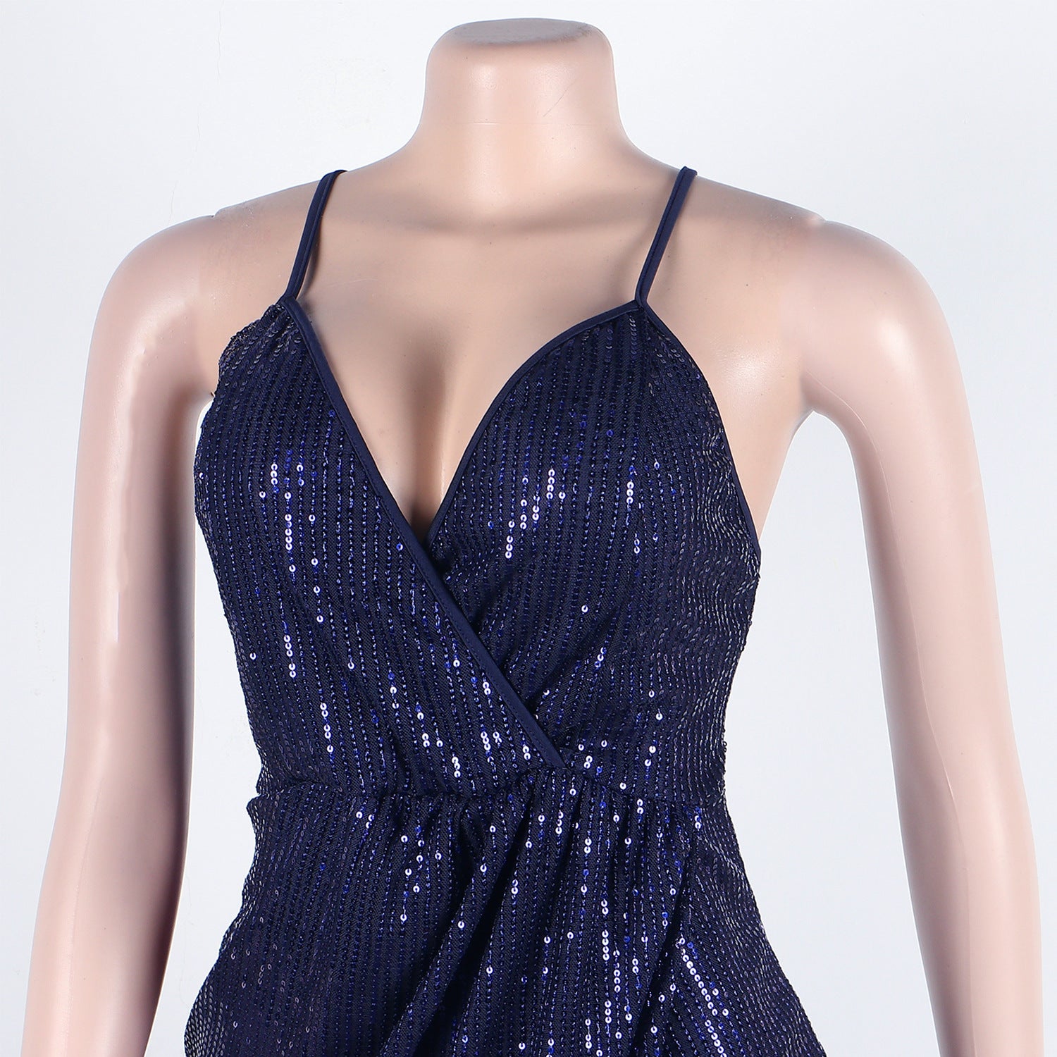 Sexy sequin strap slit dress nightclub dress 26