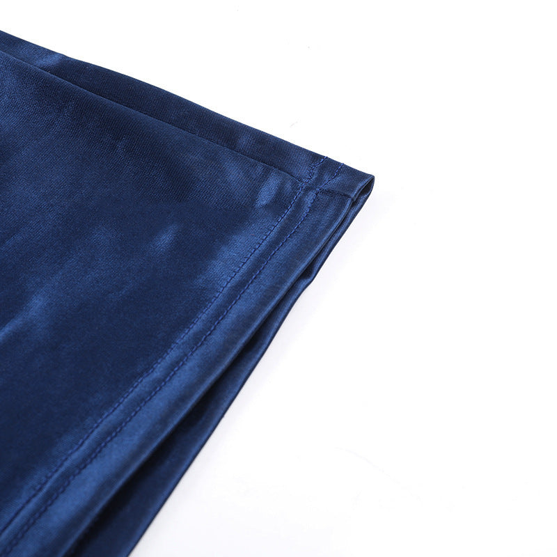 Women autumn sexy pleated slit Dress 18