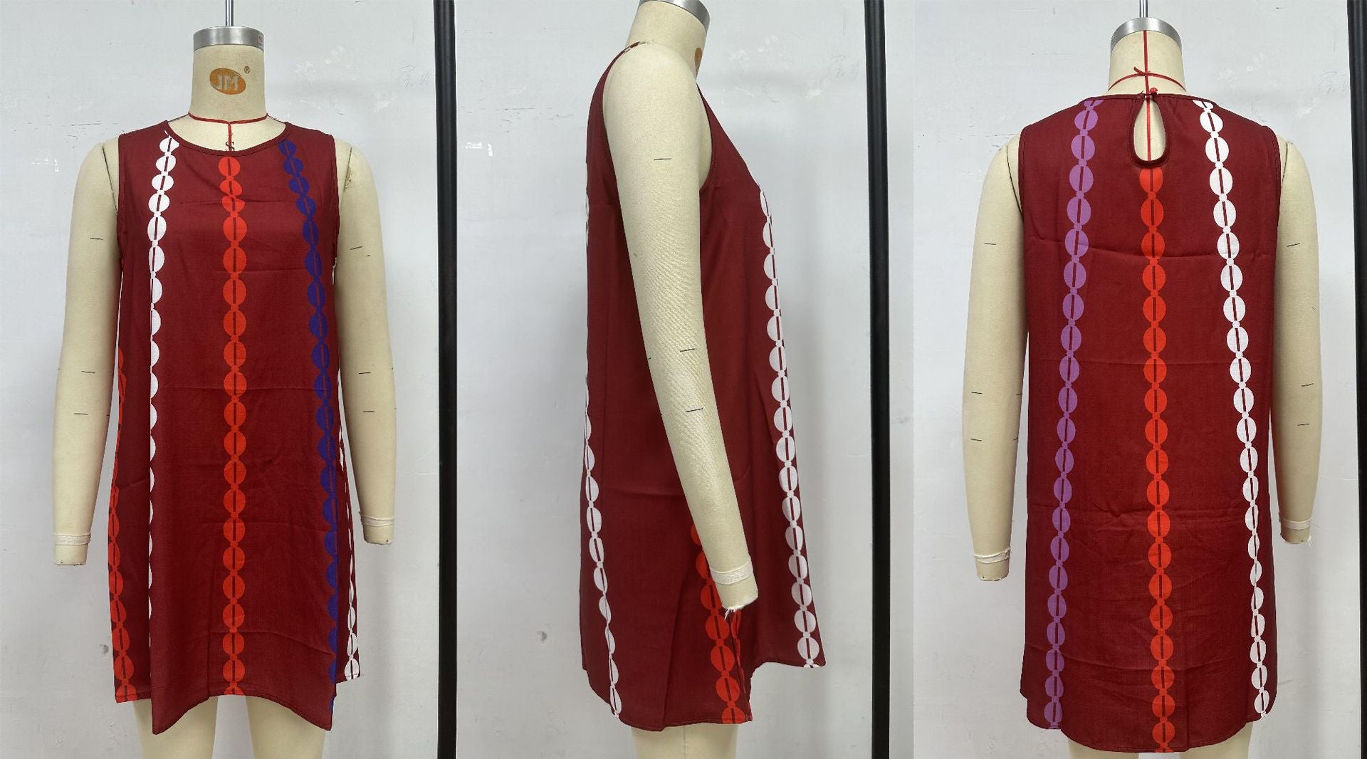 Summer Round Neck Print Casual Short Dress 11