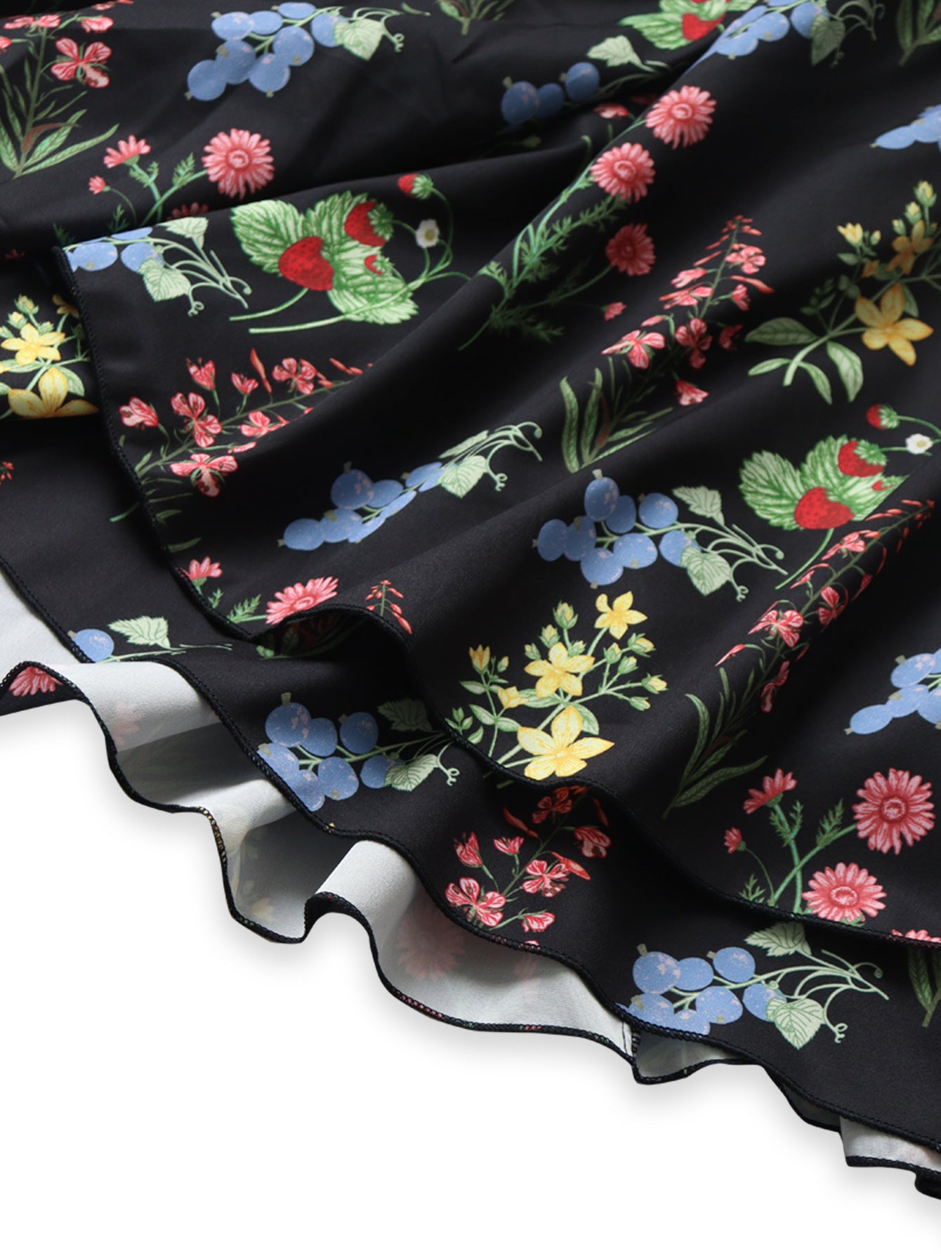 Women Printed Cascading Ruffles Square Neck Backless Sexy Puff Sleeve Dress 8