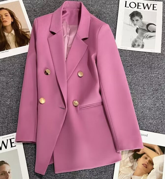 Women Solid Long Sleeve Blazer Jacket 12