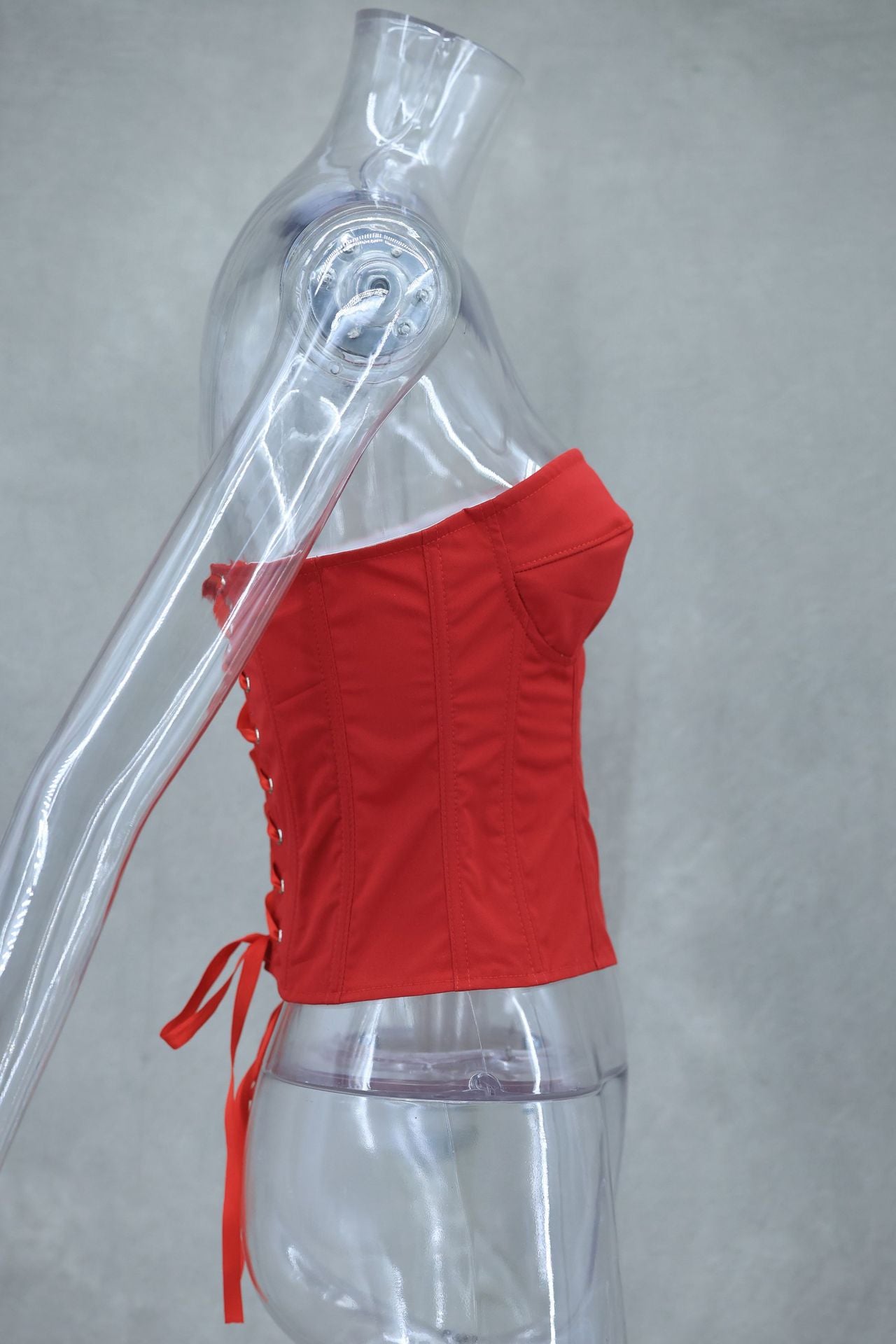 Spring Summer sexy fishbone Strapless lace-up top flower short skirt two piece set 12