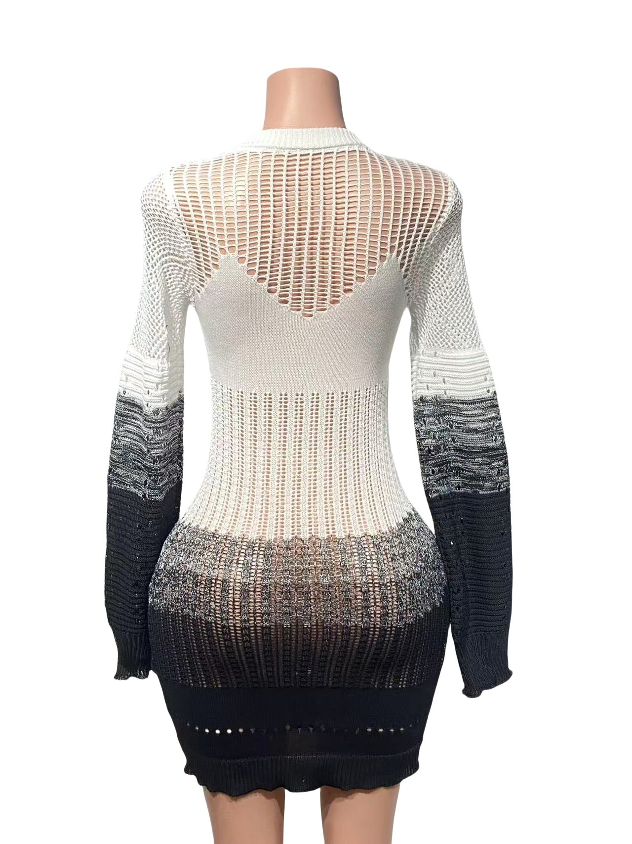 Women Autumn Hollow Knitting Style Beach Dress 17