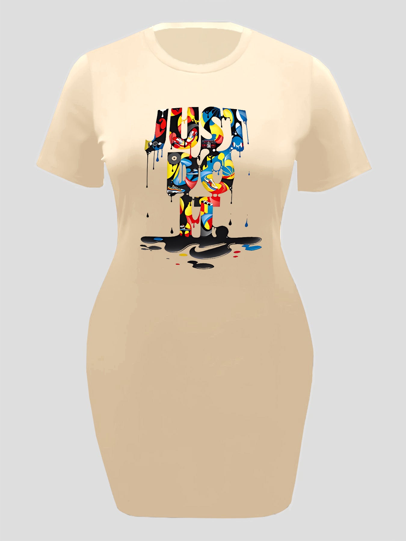 Ladies Print Tight Fitting Dress