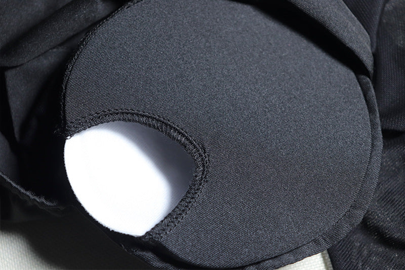 Women Sexy Halter Neck Mesh Patchwork Long Sleeve Dress 12