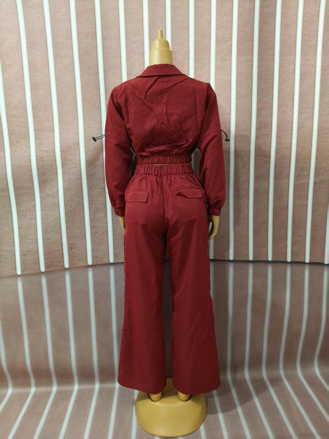 African Women Soid Casual Top and trousers Two Piece Set 15