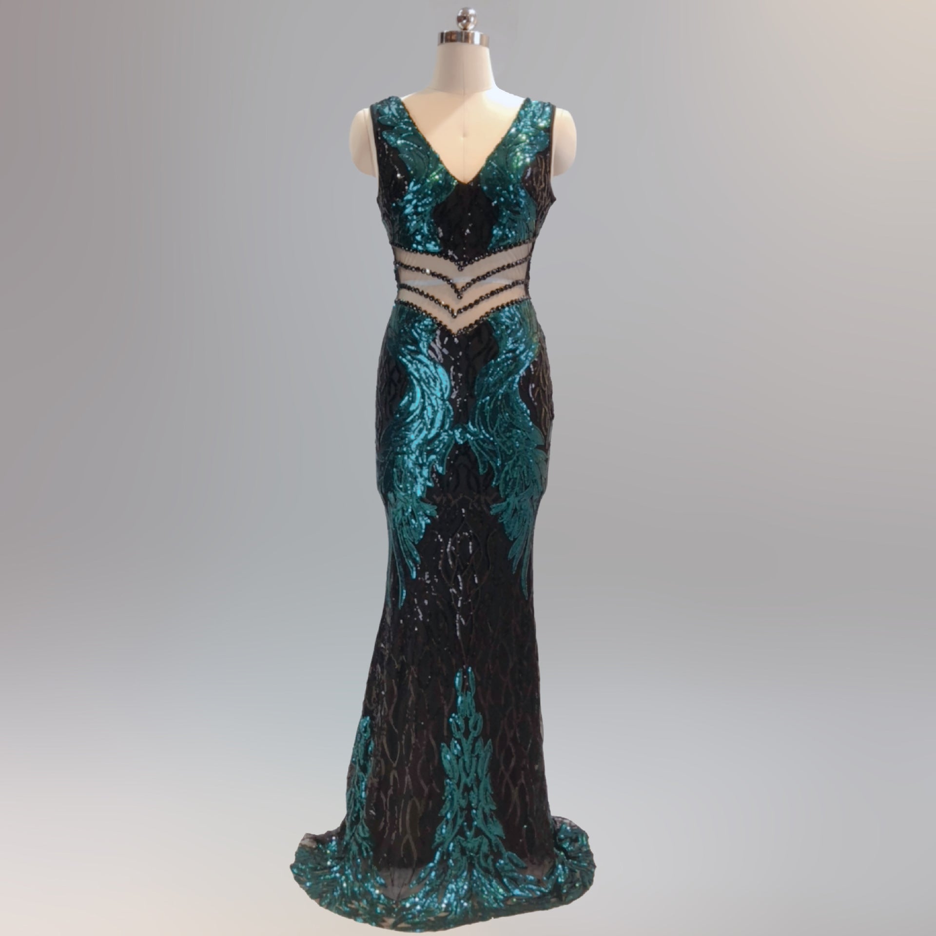 Sequin Slim Deep V Flower Women's Party Evening Dress 29