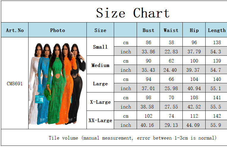 Women's Tassel Knitting Casual Hollow Sequin Beach Long Dress 14