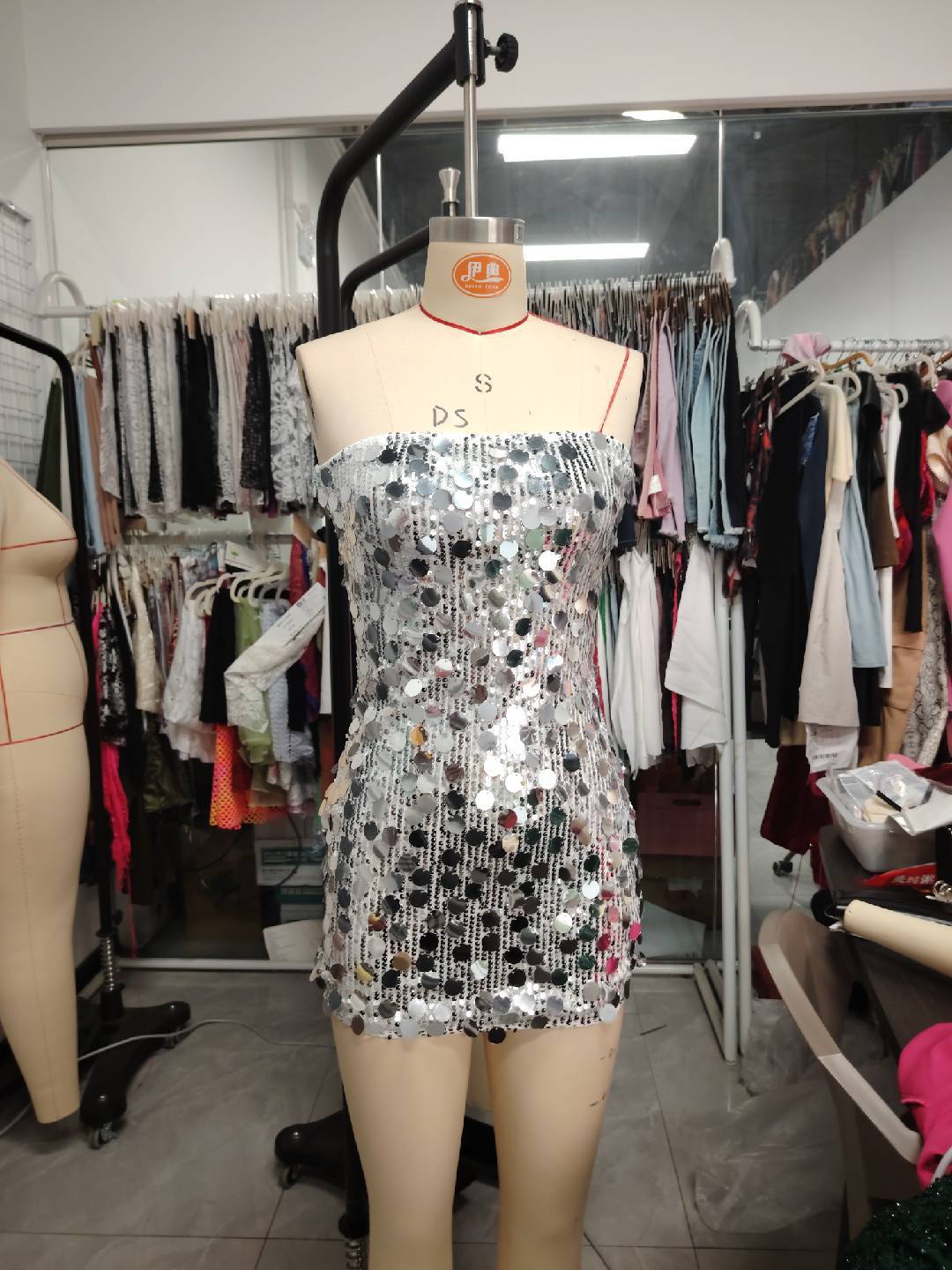 Women Sequin Strap Dress Formal Party Party Dance Backless Bodycon Dress 7