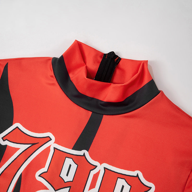 Street style letter print jumpsuit 6